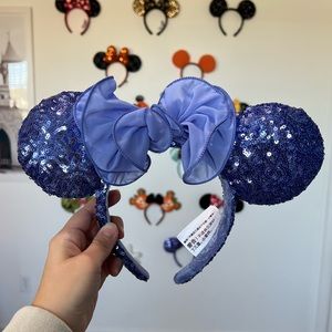 2022 Disney Parks Minnie Ears Collection Headband Purple Hydrangea Blue Iris